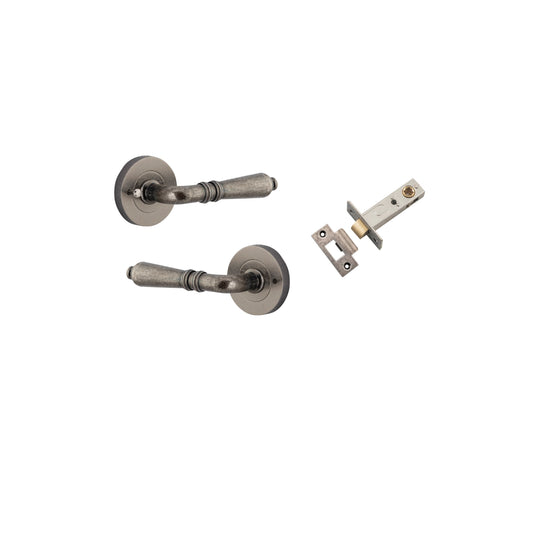 Sarlat Lever on Rose Disstressed Nickel Inbuilt Privacy Kit