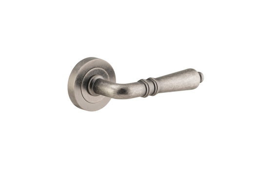 Sarlat Lever on Rose Distressed Nickel