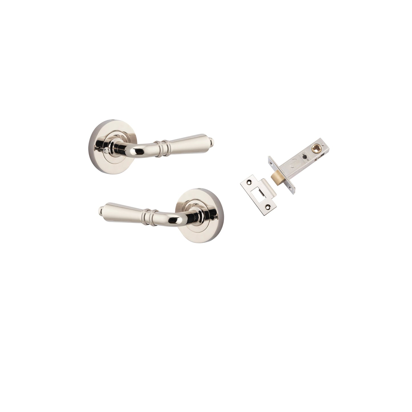 Sarlat Lever on Rose Polished Nickel Inbuilt Privacy Kit