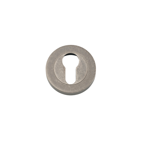 Euro Escutcheon Round Pair Distressed Nickel