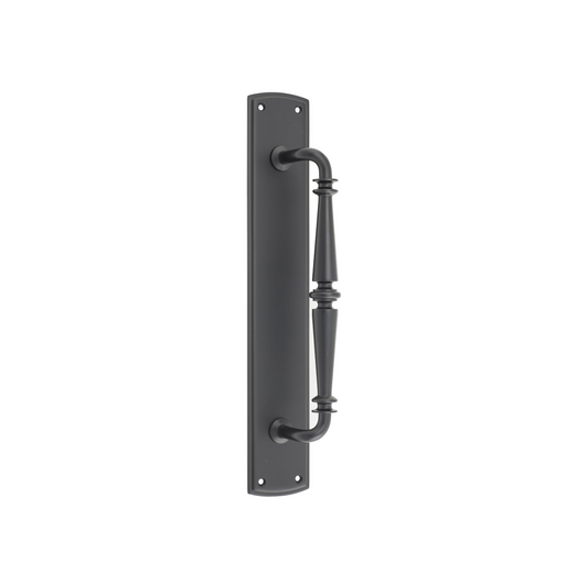 Sarlat Pull Handle on Backplate Matt Black