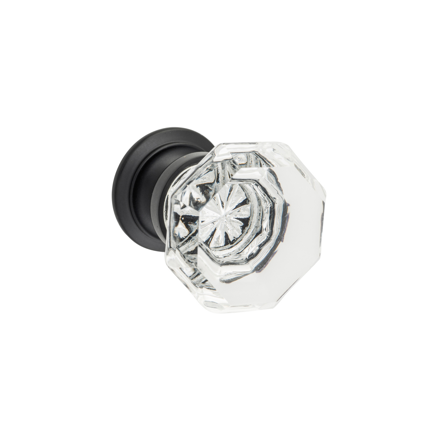 Sophia Glass Cupboard Knob Matt Black 32mm