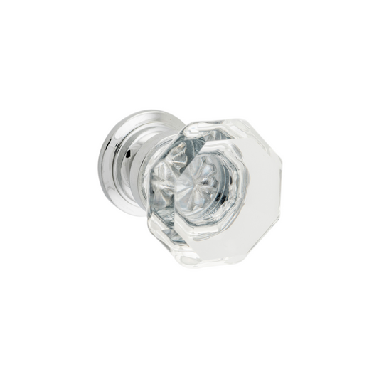 Sophia Glass Cupboard Knob Polished Chrome 32mm