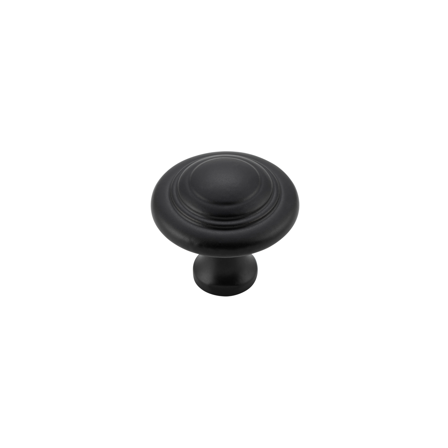 Cupboard Knob Domed Matt Black 25mm