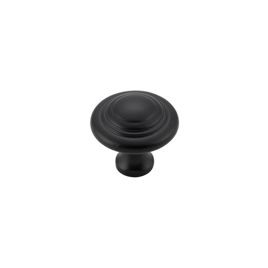 Cupboard Knob Domed Matt Black 25mm