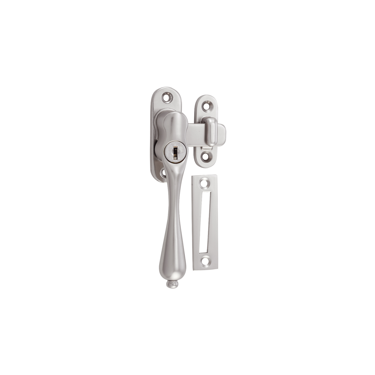 Casement Fastener - Locking Left Hand Satin Nickel