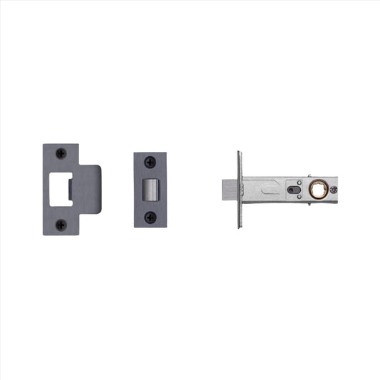 Tubular Latch / Door Handle / Privacy / Gun Metal - 60mm