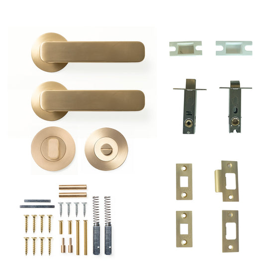 Aspen Lever Privacy Set Brushed Satin Brass