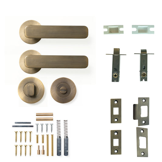Aspen Lever Privacy Set Dark Brushed Brass