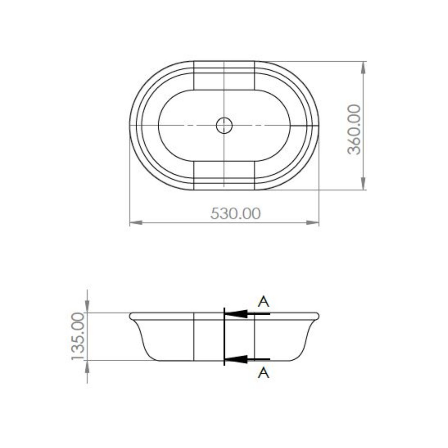 Blanche 53 x 36 TitanCast Basin Satin Silk White