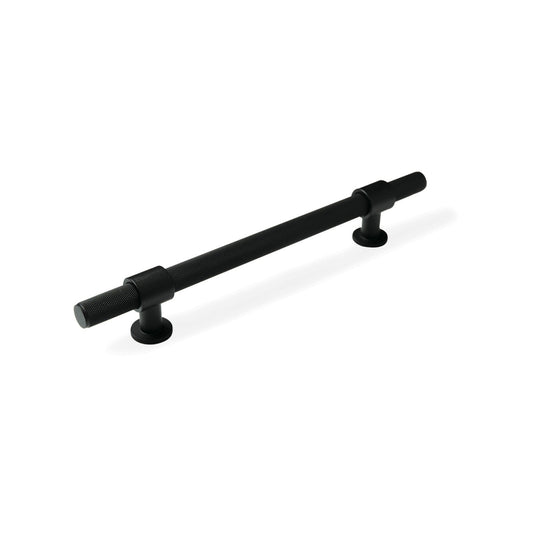 Belgravia Knurled Solid Brass Bar Pull Matt Black 160mm