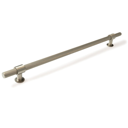 Belgravia Knurled Solid Brass Bar Pull Dull Brushed Nickel 320mm
