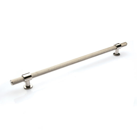 Belgravia Knurled Solid Brass Bar Pull Polished Nickel 320mm