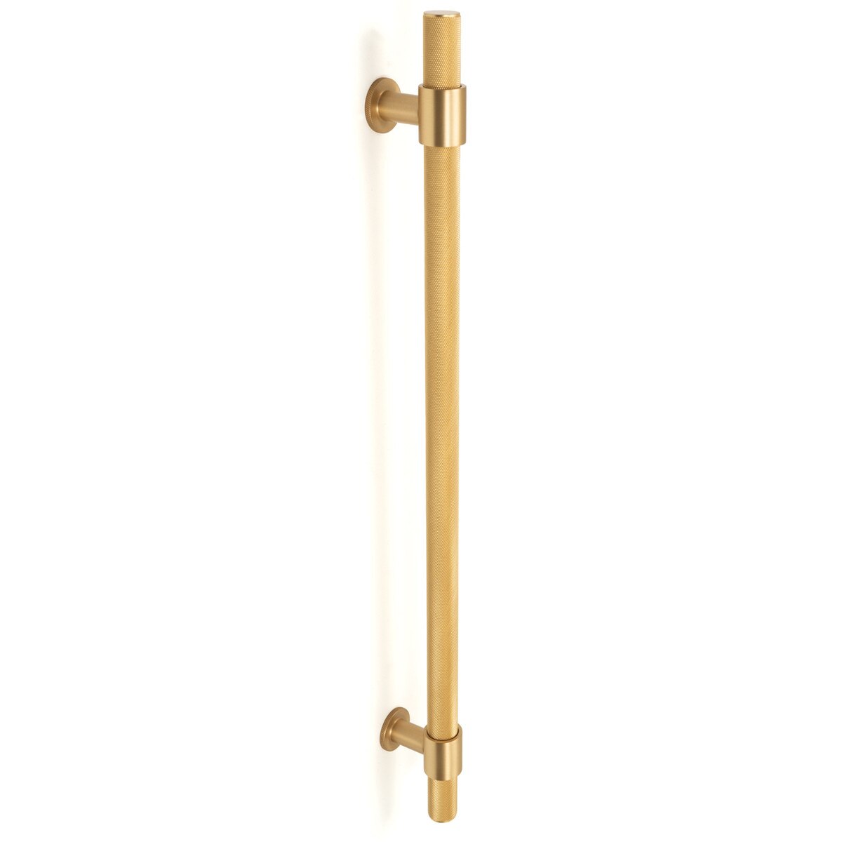 Belgravia Knurled Entry Pull Handle Brushed Satin Brass
