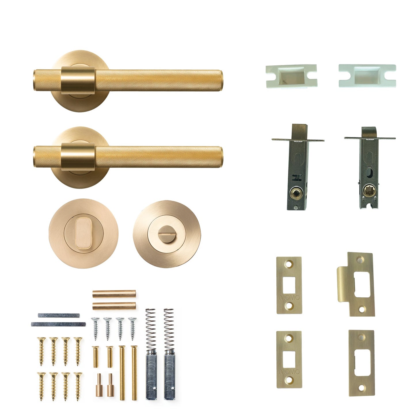 Belgravia Knurled Lever Privacy Set Brushed Satin Brass