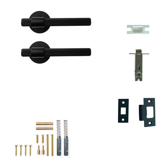 Belgravia Lined Lever Passage Set Matt Black