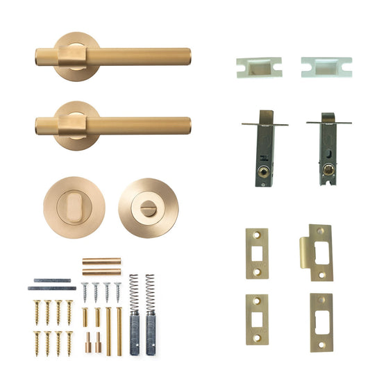 Belgravia Lined Lever Privacy Set Brushed Satin Brass