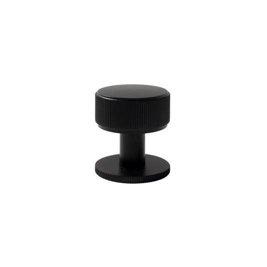 Belgravia Lined Solid Brass Round Knob Matt Black 35mm