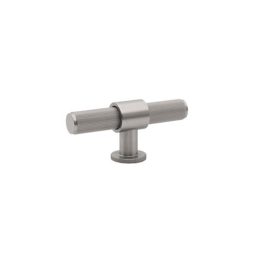 Belgravia Lined Solid Brass T Knob Dull Brushed Nickel 82mm