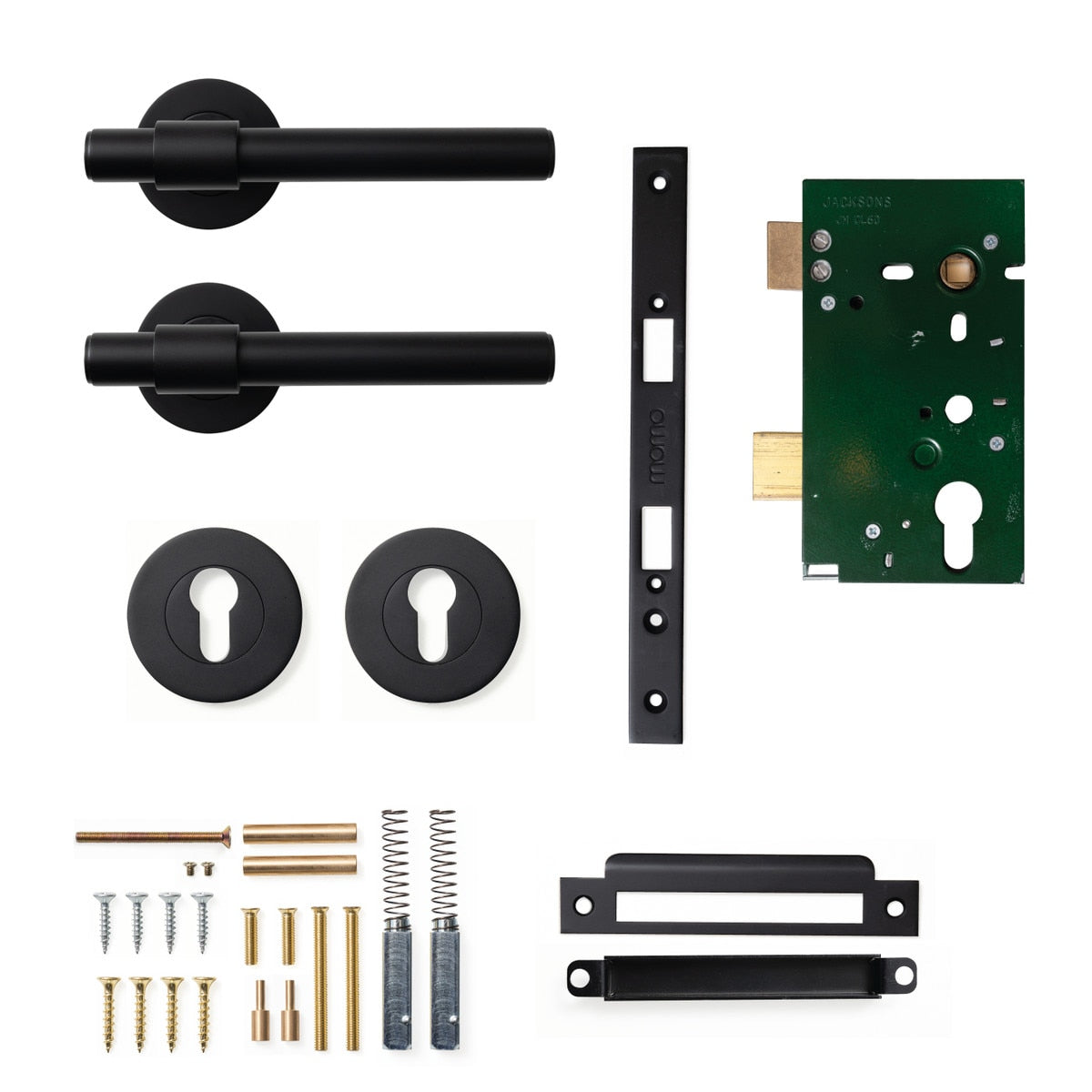 Belgravia Plain Lever Mortice Entrance Set Matt Black