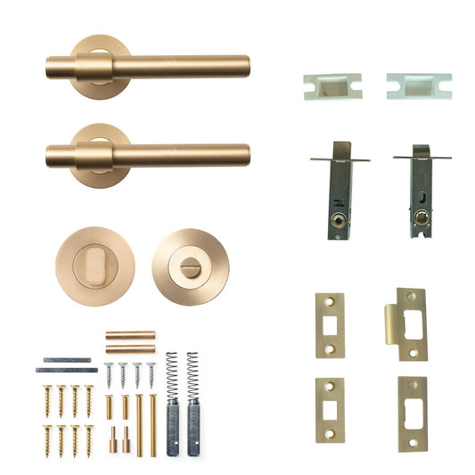 Belgravia Plain Lever Privacy Set Brushed Satin Brass