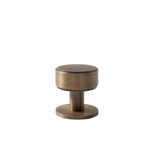 Belgravia Plain Solid Brass Round Knob Dark Brushed Brass 35mm