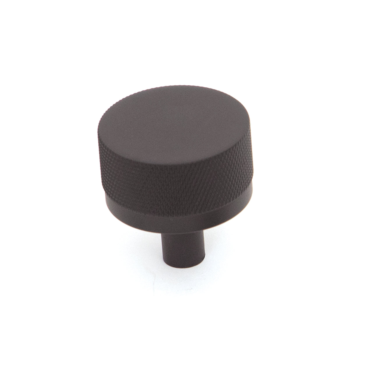 Bellevue Solid Brass Knurled Knob Matt Black 35mm