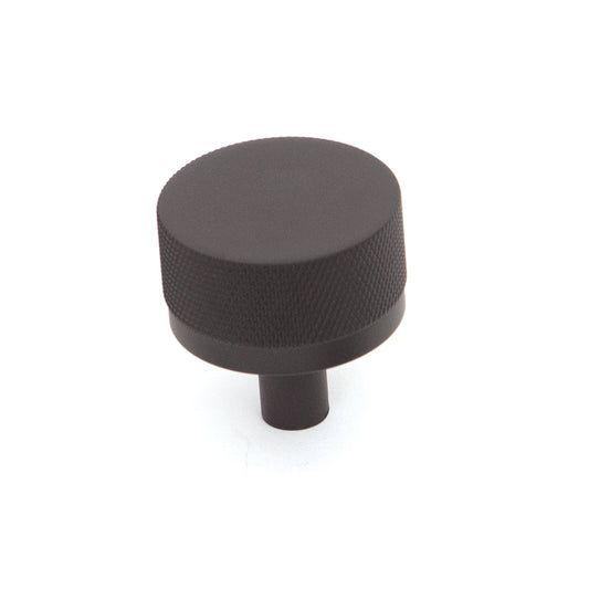 Bellevue Solid Brass Knurled Knob Matt Black 35mm