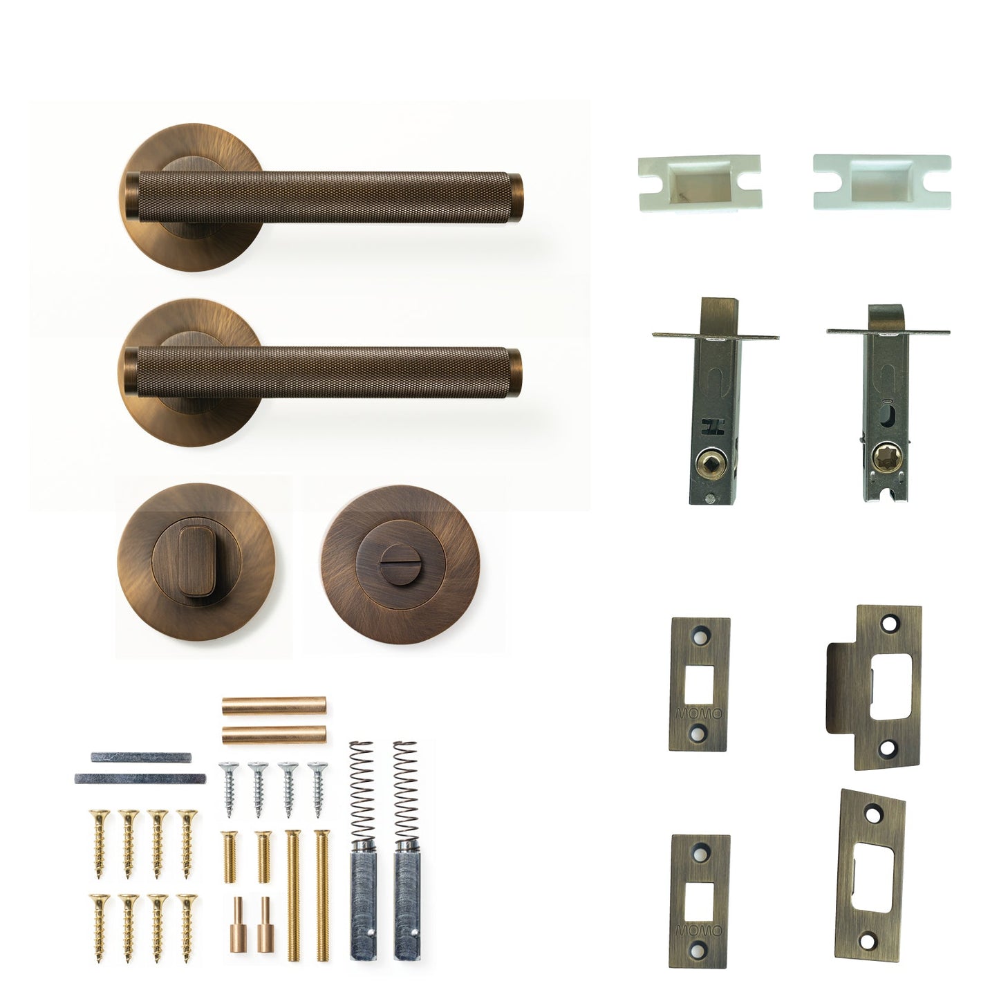 Bellevue Knurled Lever Privacy Set Bronze