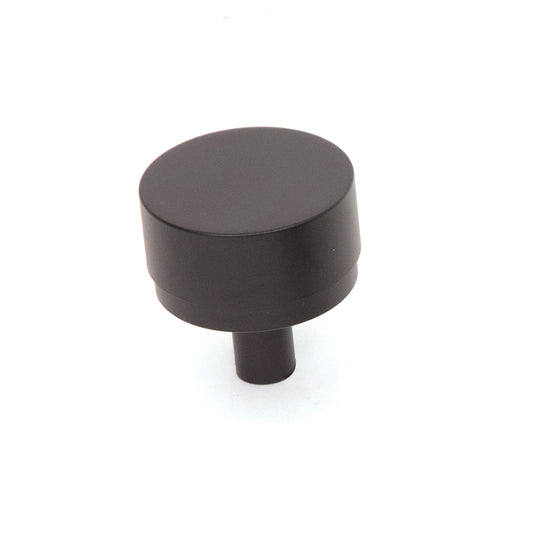 Bellevue Solid Brass Plain Knob Matt Black 35mm