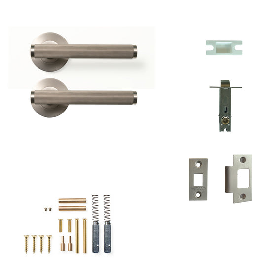 Bellevue Lined Lever Passage Set Dull Brushed Nickel