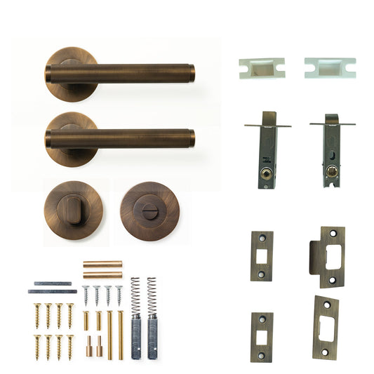 Bellevue Lined Lever Privacy Set Bronze