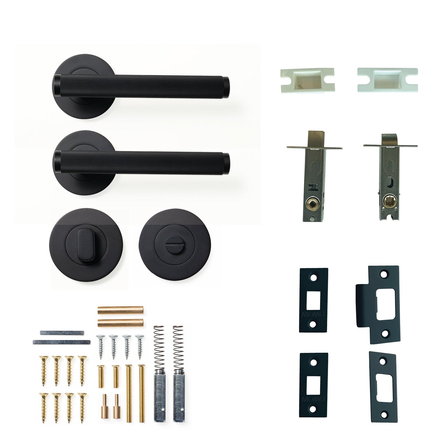 Bellevue Lined Lever Privacy Set Matt Black