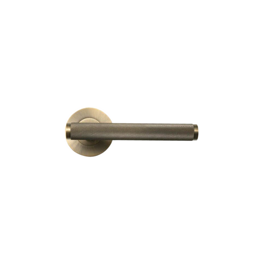 Bellevue Knurled Lever Handle Set Dark Brushed Brass
