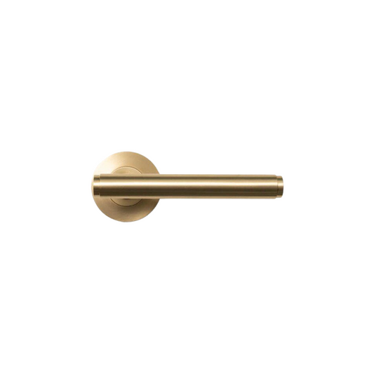 Bellevue Plain Lever Handle Set Brushed Satin Brass