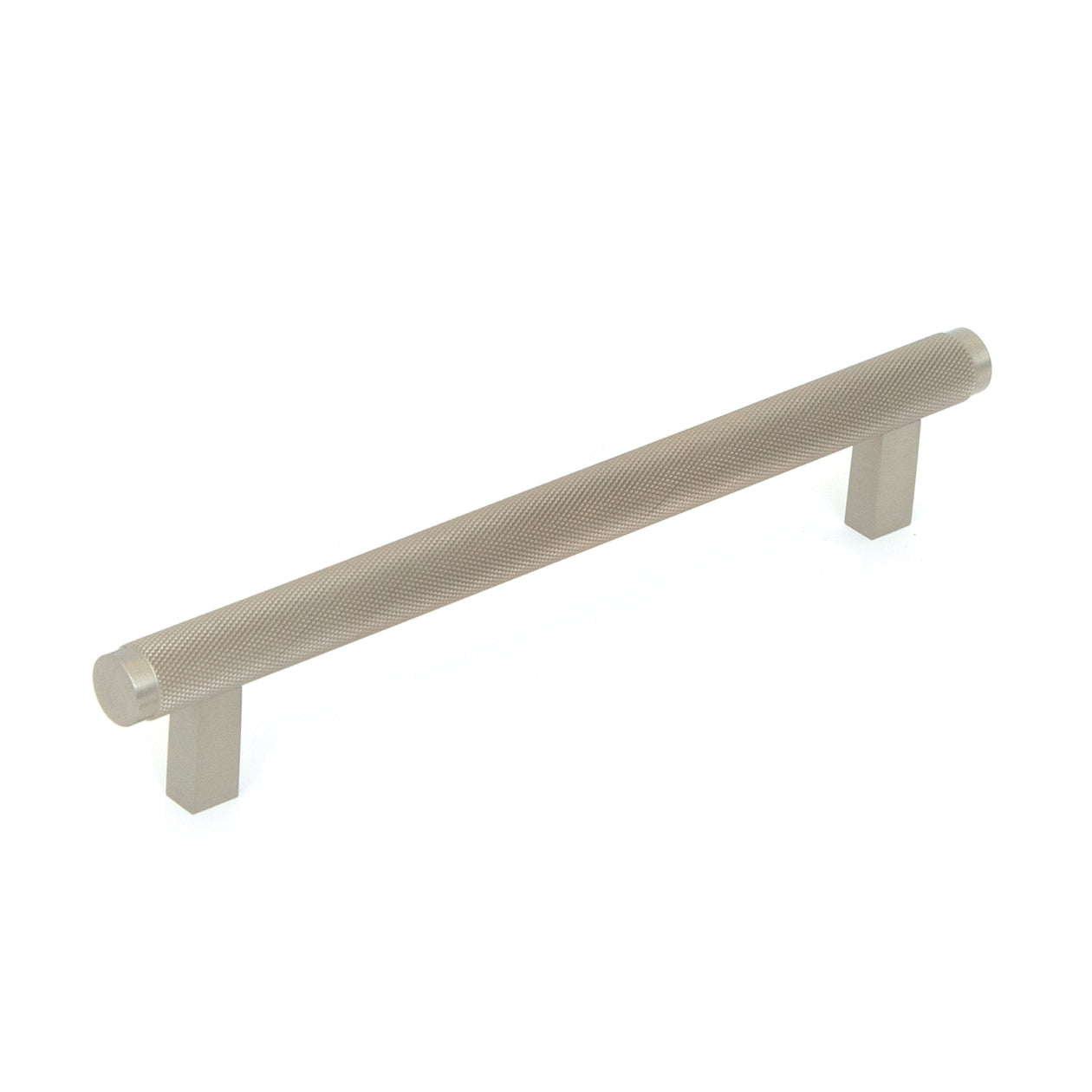 Bellevue Solid Brass Knurled Bar Pull Dull Brushed Nickel 160mm