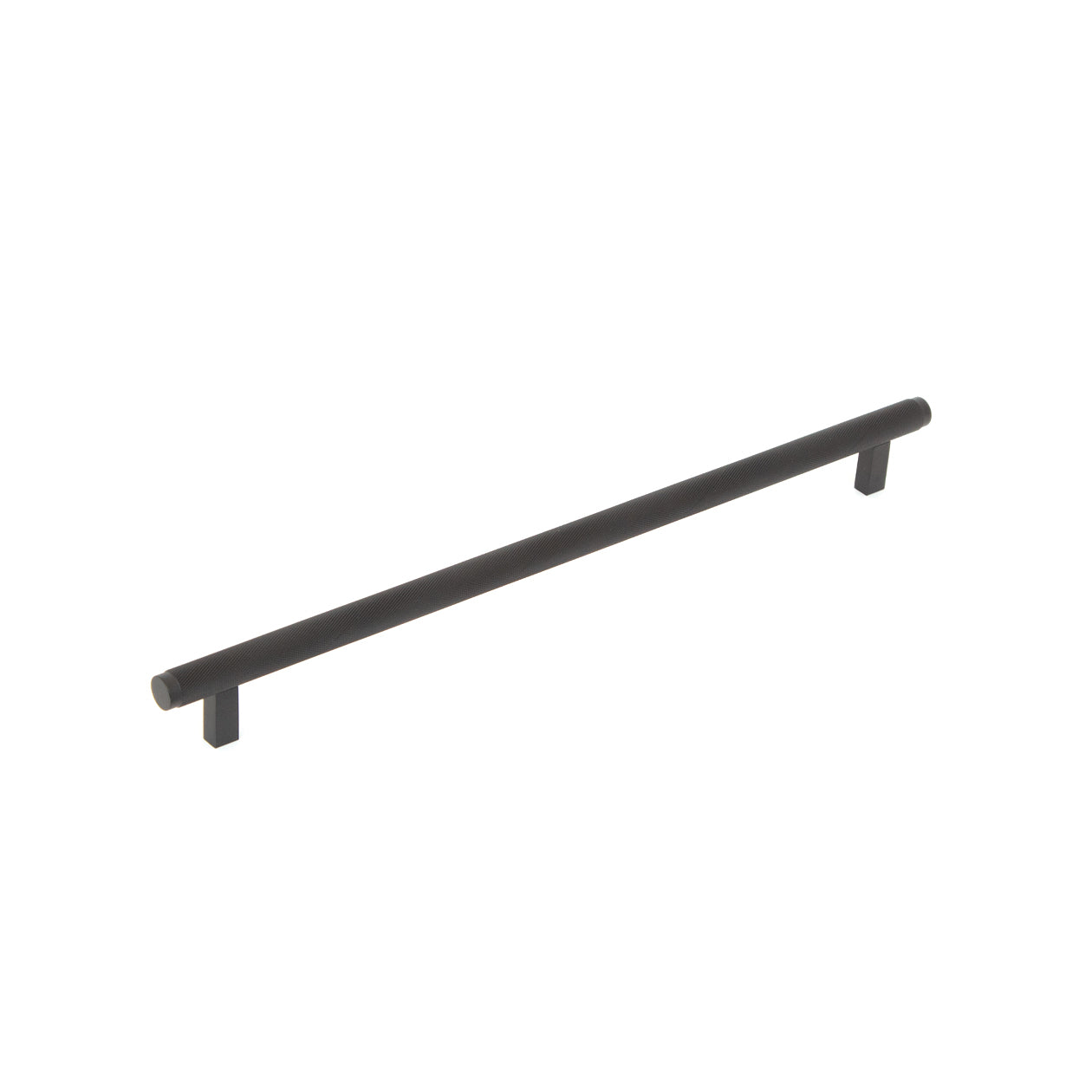 Bellevue Solid Brass Knurled Bar Pull Matt Black 320mm
