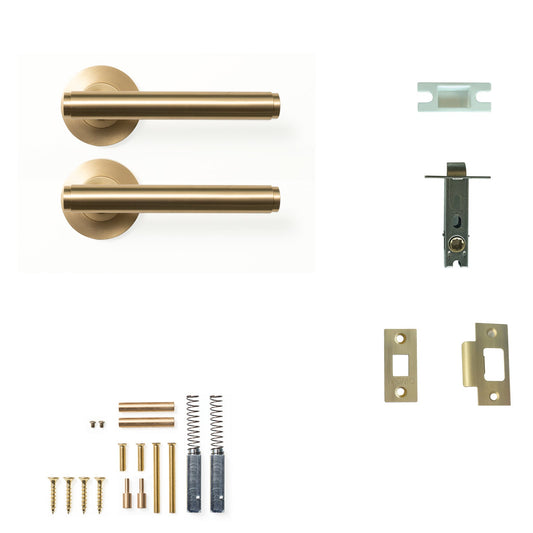 Bellevue Plain Lever Passage Set Brushed Satin Brass