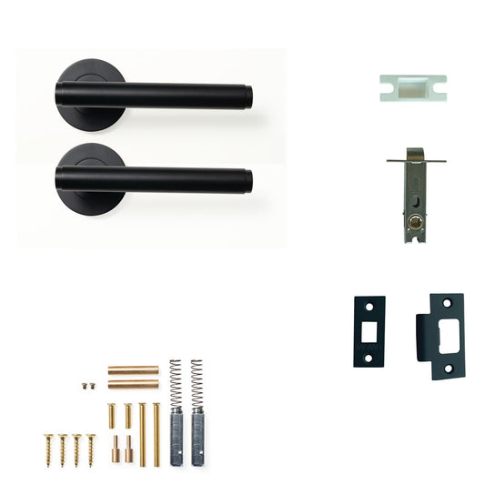 Bellevue Plain Lever Passage Set Matt Black