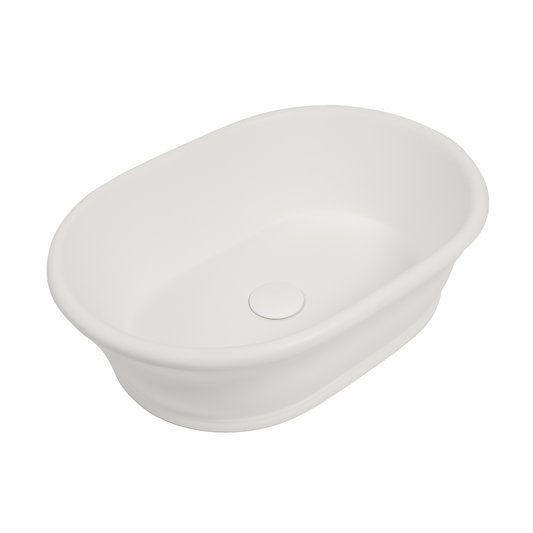 White ceramic basin on a white background