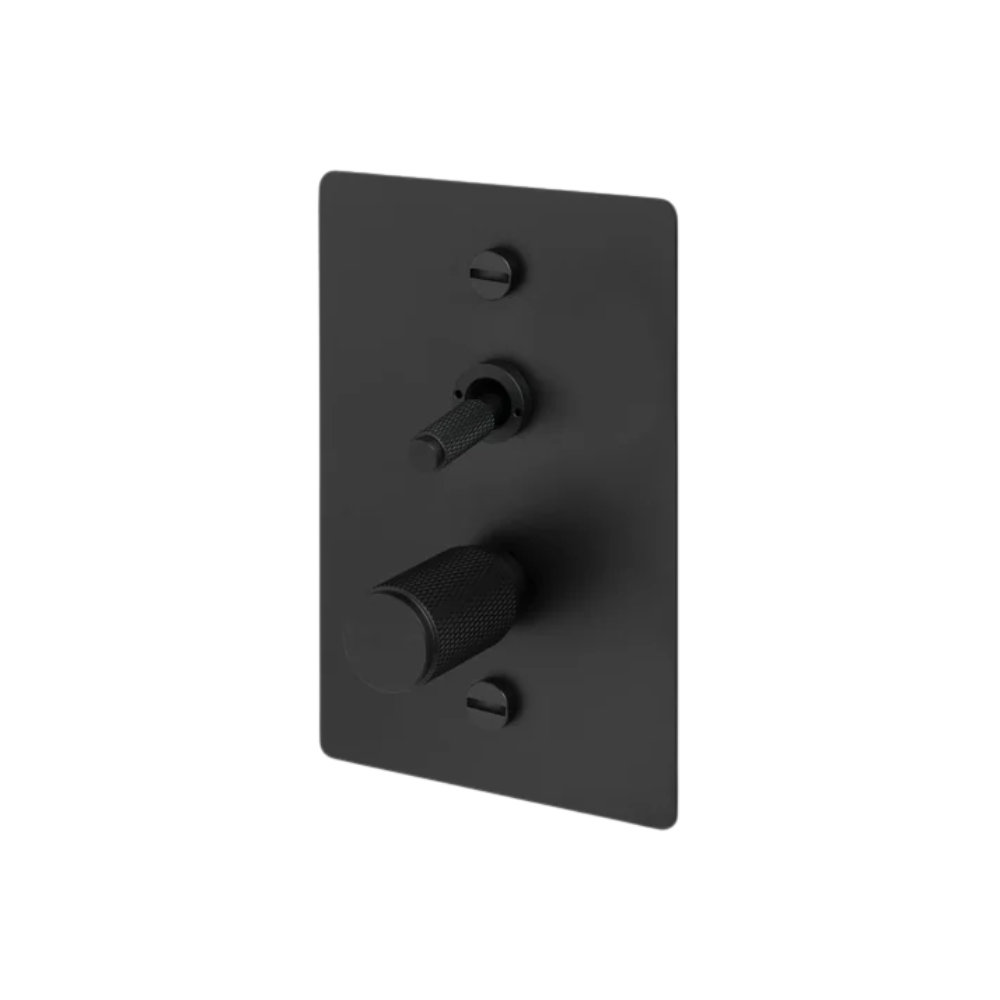 2G Toggle + Dimmer / Vertical / Cross / Black
