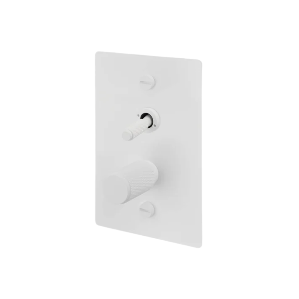 2G Toggle + Dimmer / Vertical / Cross / White
