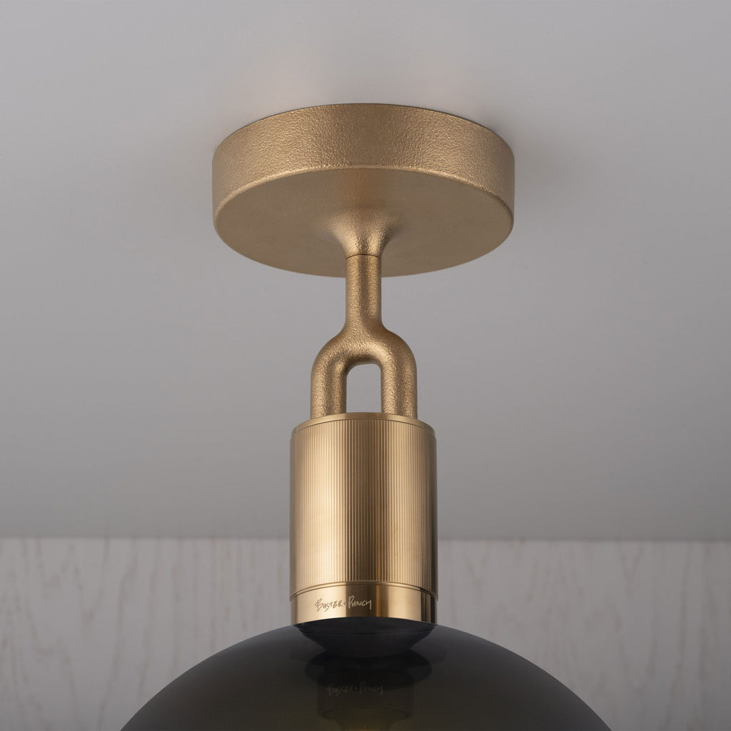 Forked Ceiling / Globe / Smoked / Large / Brass