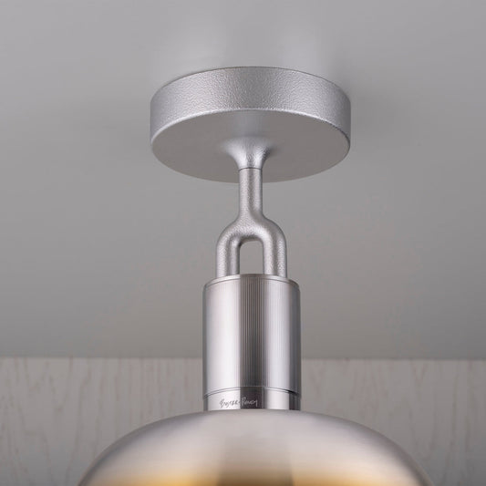 Forked Ceiling / Shade / Globe / Opal / Medium / Burnt Steel