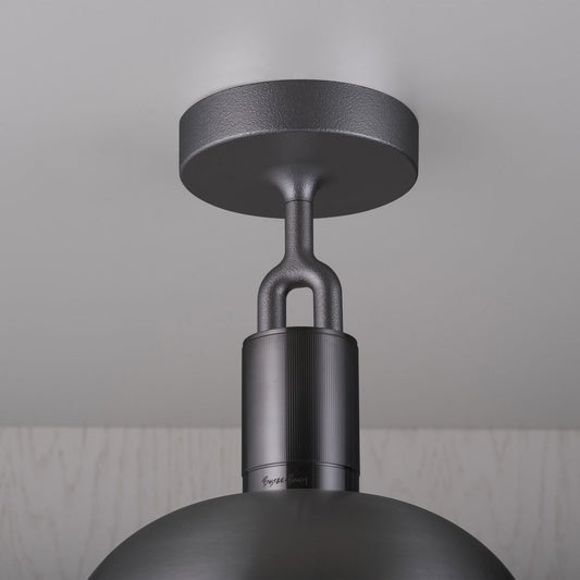 Forked Ceiling / Shade / Globe / Opal / Medium / Gun Metal