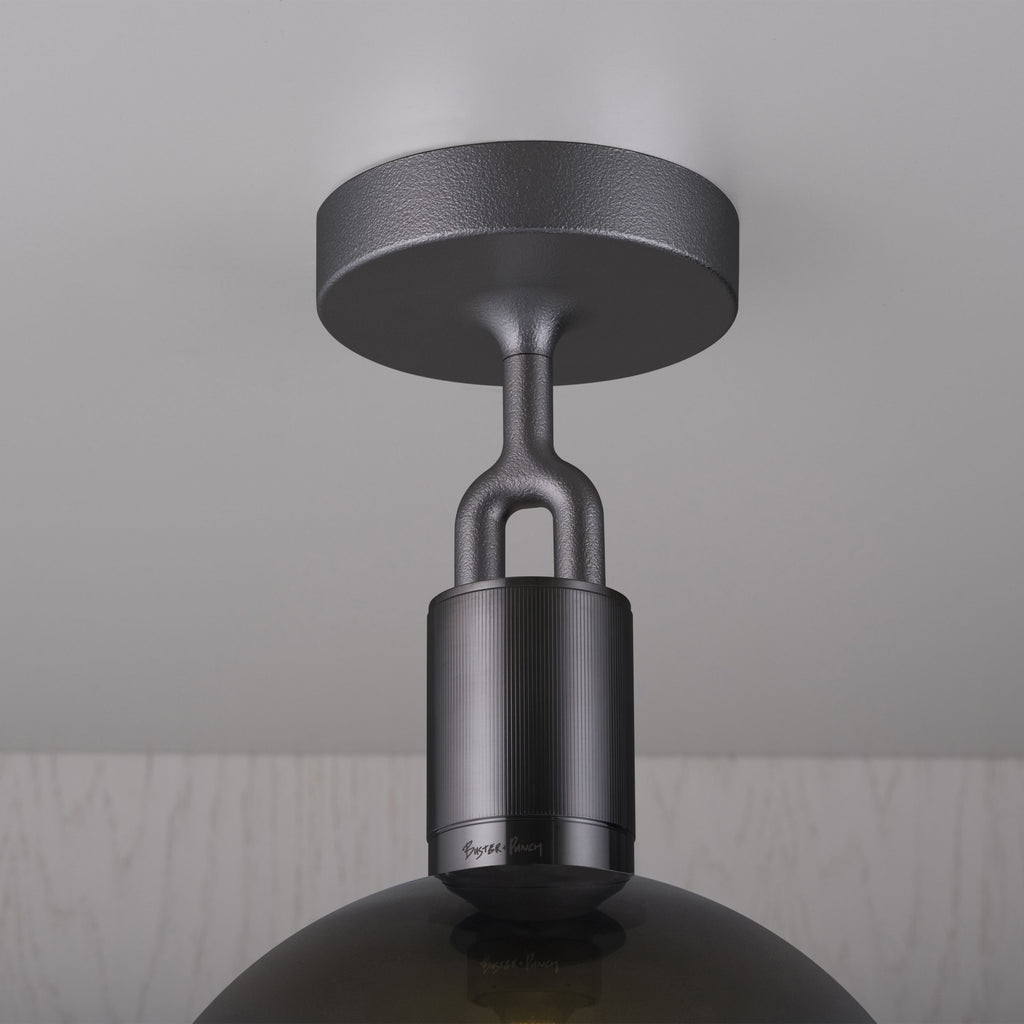 Forked Ceiling / Globe / Smoked / Medium / Gun Metal