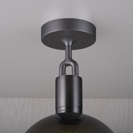 Forked Ceiling / Globe / Smoked / Medium / Gun Metal
