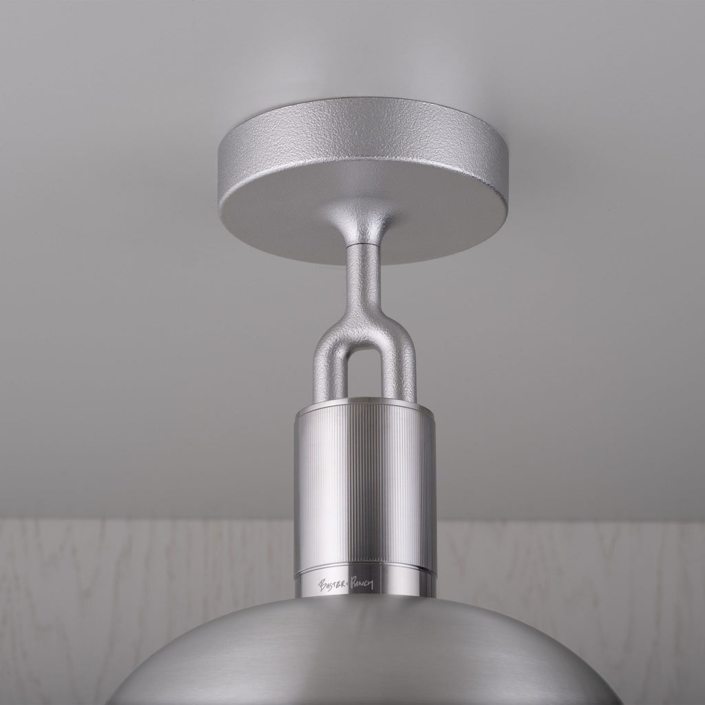 Forked Ceiling / Shade / Globe / Opal / Medium / Steel