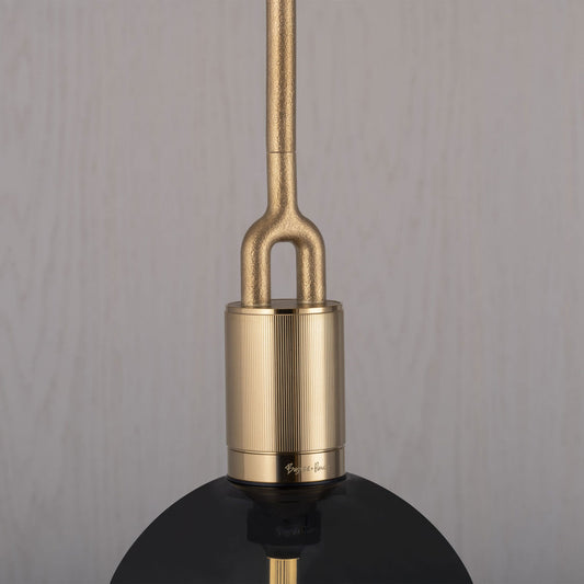 Forked Pendant / Globe / Smoked / Medium / Brass