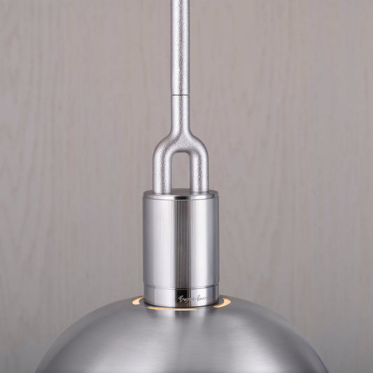 Forked Pendant / Shade / Globe / Opal / Medium / Steel